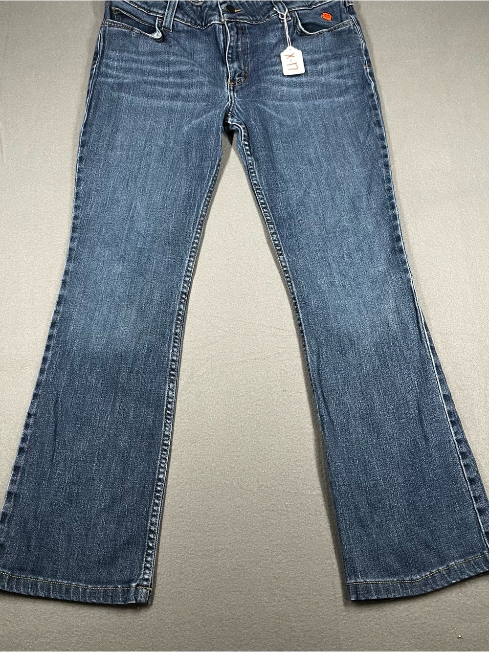 Wrangler FR sz 15 x 34 Women's Blue Flare Jeans - Classic Mid Wash